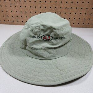 Vintage Ron John Surf Shop womens tan nylon bucket sun hat S